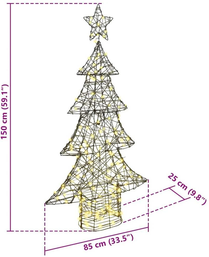 Kalėdų eglutė 160 LED Šilta balta 150 cm Ratanas