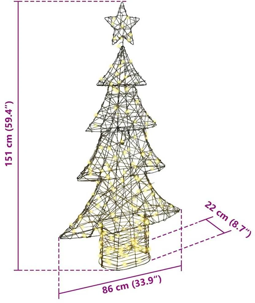 Kalėdų eglutė 160 LED Šilta balta 150 cm Ratanas