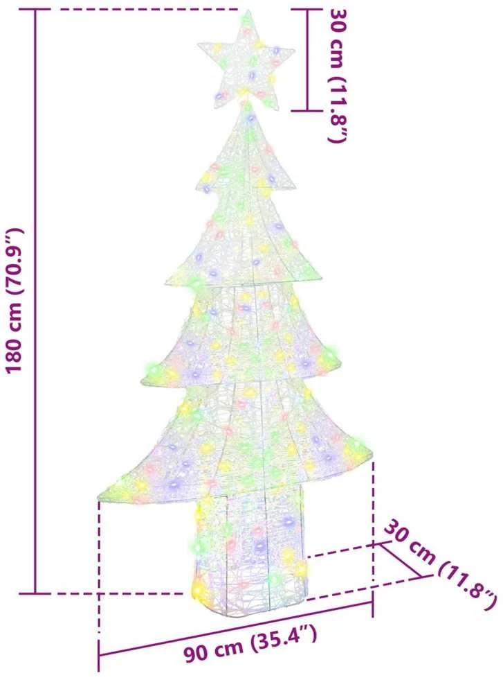 Kalėdų eglutė 240 LED Įvairiaspalvis 180 cm Akrilas