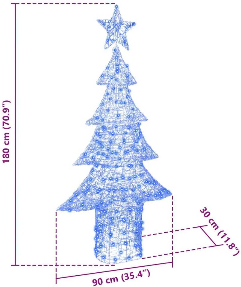 Kalėdų eglutė 240 LED Mėlyna 180 cm Akrilas