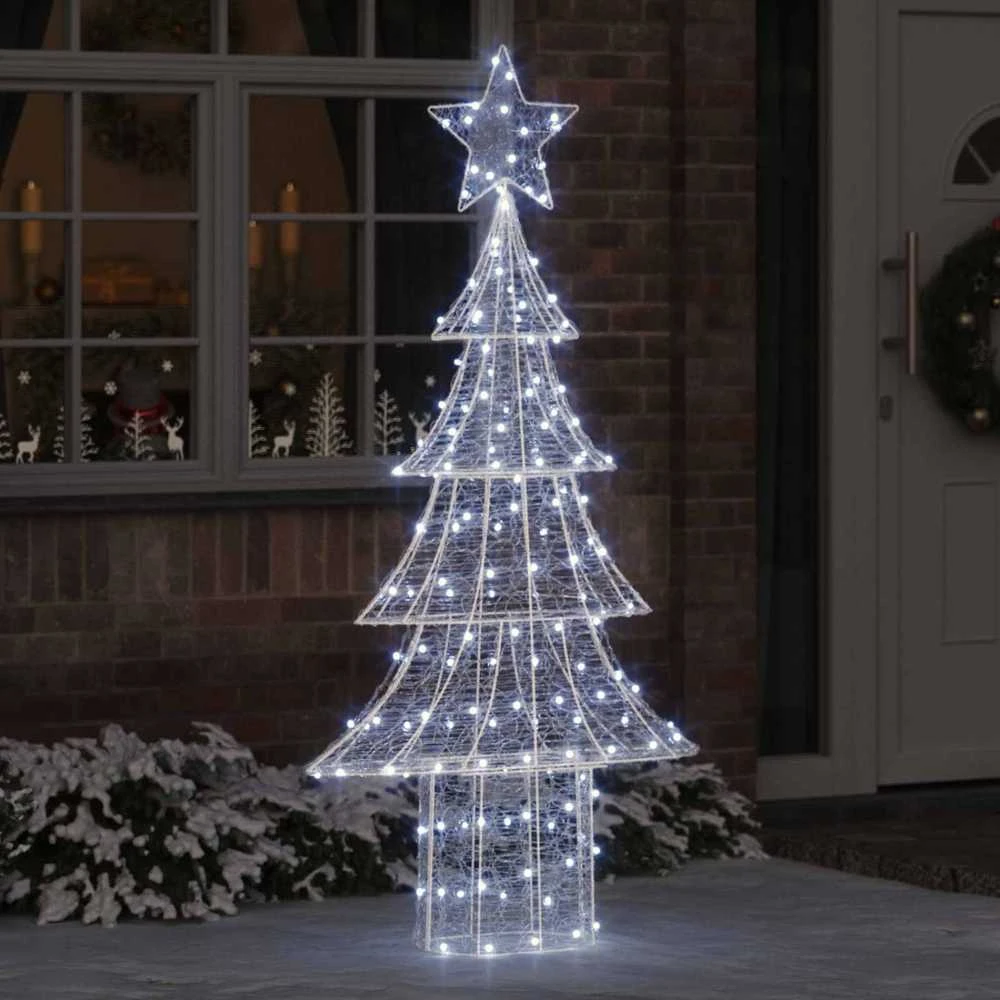 Kalėdų eglutė 240 LED Šalta balta 180 cm Akrilas