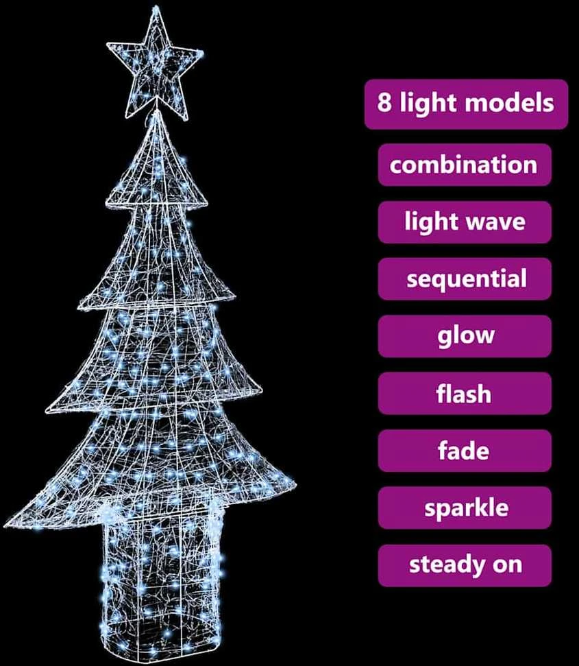 Kalėdų eglutė 240 LED Šalta balta 180 cm Akrilas