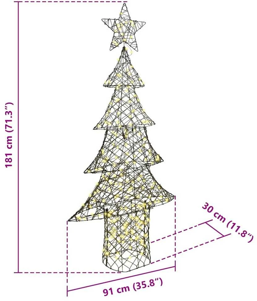Kalėdų eglutė 240 LED Šilta balta 180 cm Ratanas