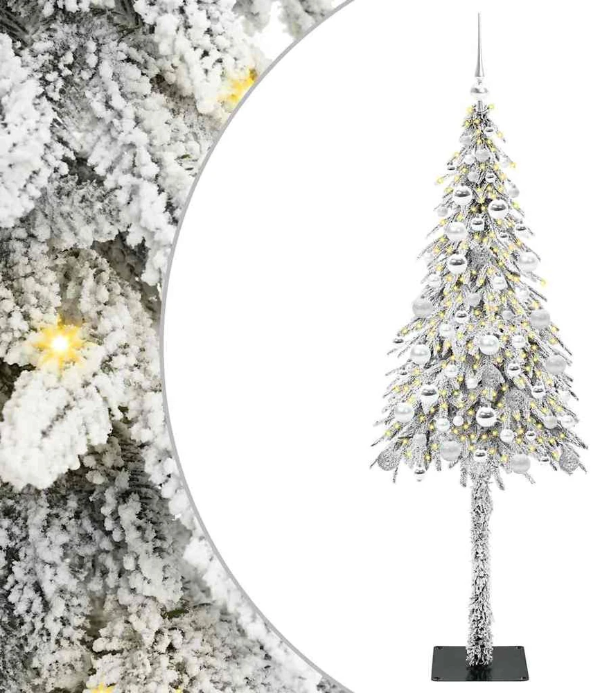 Kalėdų eglutė su 300 LED s stovu Balta 180 cm PE ir Plienas