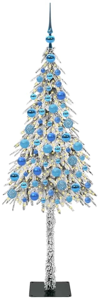 Kalėdų eglutė su 300 LED s stovu Balta 180 cm PE ir Plienas