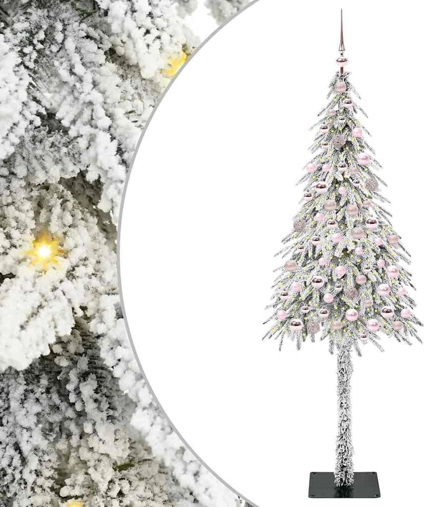 Kalėdų eglutė su 300 LED s stovu Balta 180 cm PE ir Plienas