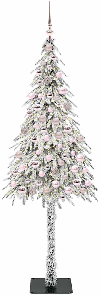 Kalėdų eglutė su 300 LED s stovu Balta 180 cm PE ir Plienas