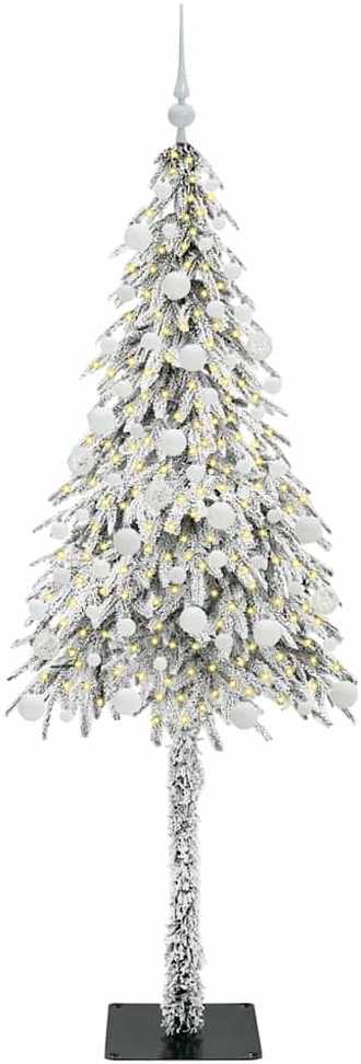 Kalėdų eglutė su 300 LED s stovu Balta 180 cm PE ir Plienas