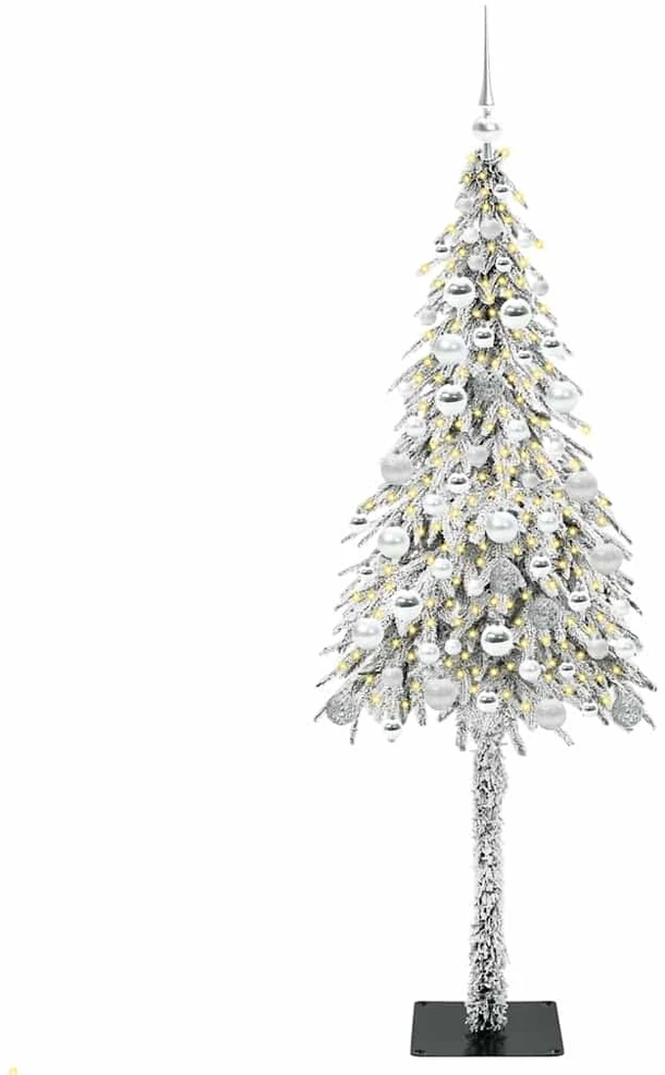 Kalėdų eglutė su 300 LED s stovu Balta 180 cm PE ir Plienas