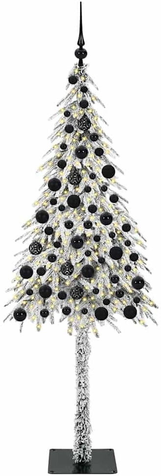 Kalėdų eglutė su 300 LED s stovu Balta 180 cm PE ir Plienas
