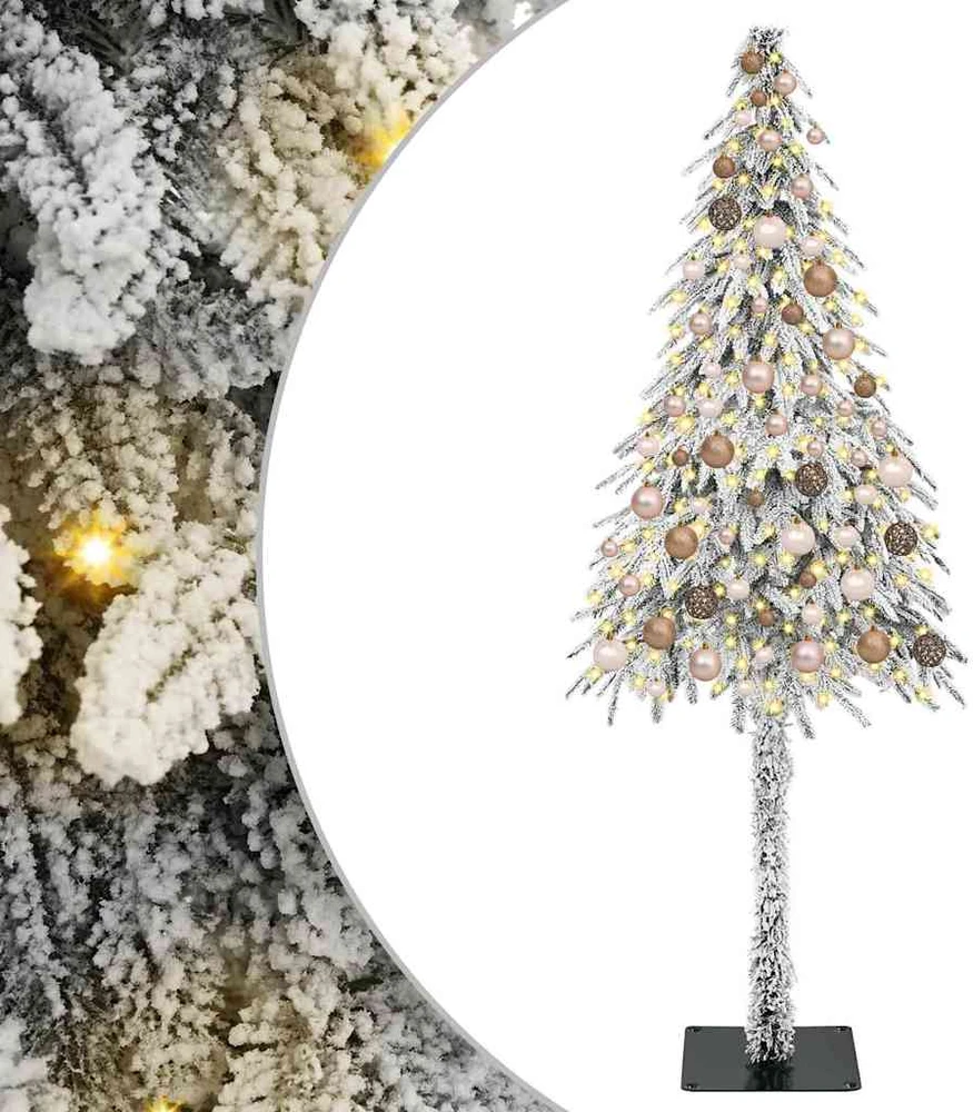 Kalėdų eglutė su 300 LED s stovu Balta 180 cm PE ir Plienas