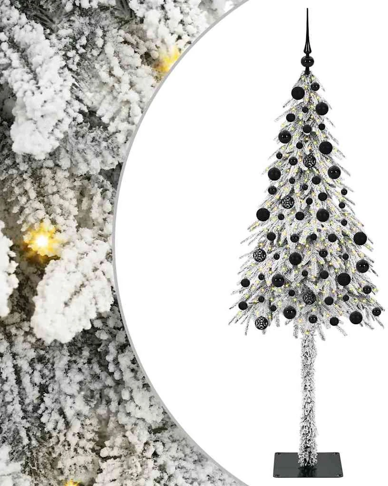 Kalėdų eglutė su 300 LED s stovu Balta 210 cm PE ir Plienas