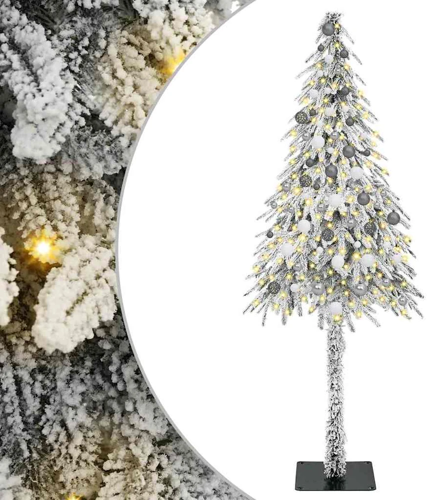 Kalėdų eglutė su 300 LED s stovu Balta 210 cm PE ir Plienas