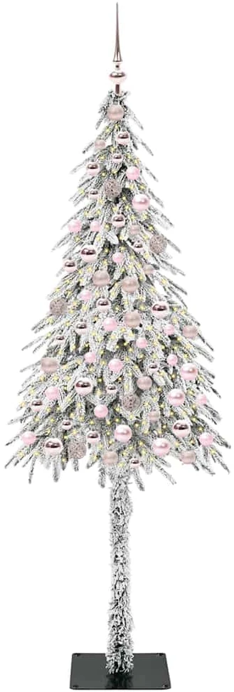 Kalėdų eglutė su 300 LED s stovu Balta 210 cm PE ir Plienas