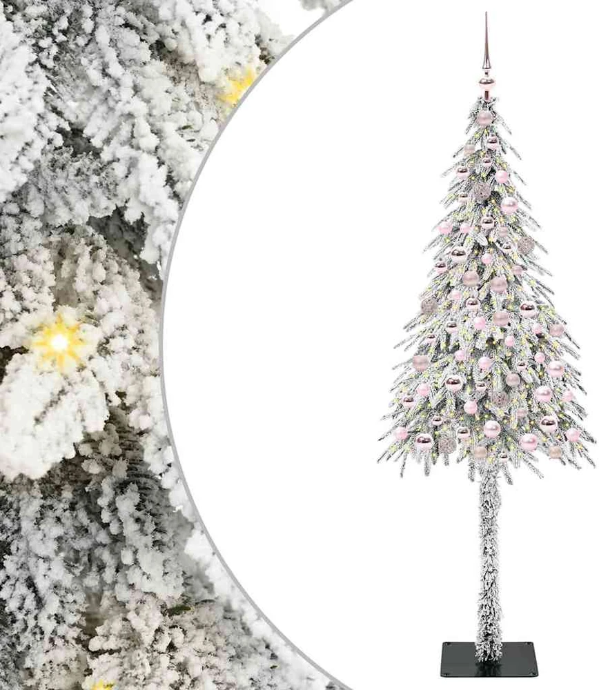 Kalėdų eglutė su 300 LED s stovu Balta 210 cm PE ir Plienas