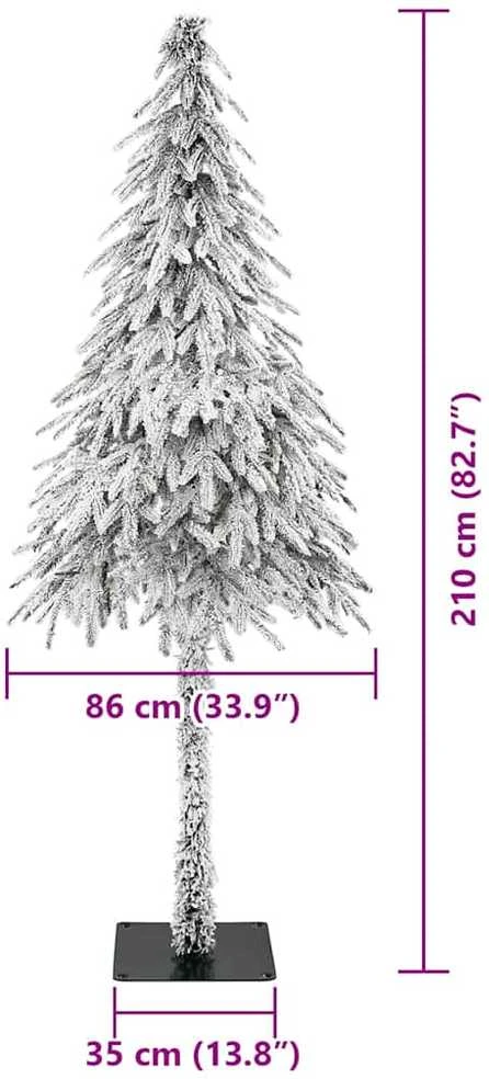 Kalėdų eglutė su 300 LED s stovu Balta 210 cm PE ir Plienas