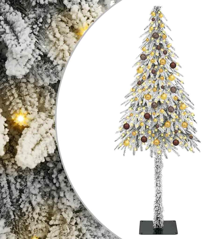 Kalėdų eglutė su 300 LED s stovu Balta 210 cm PE ir Plienas