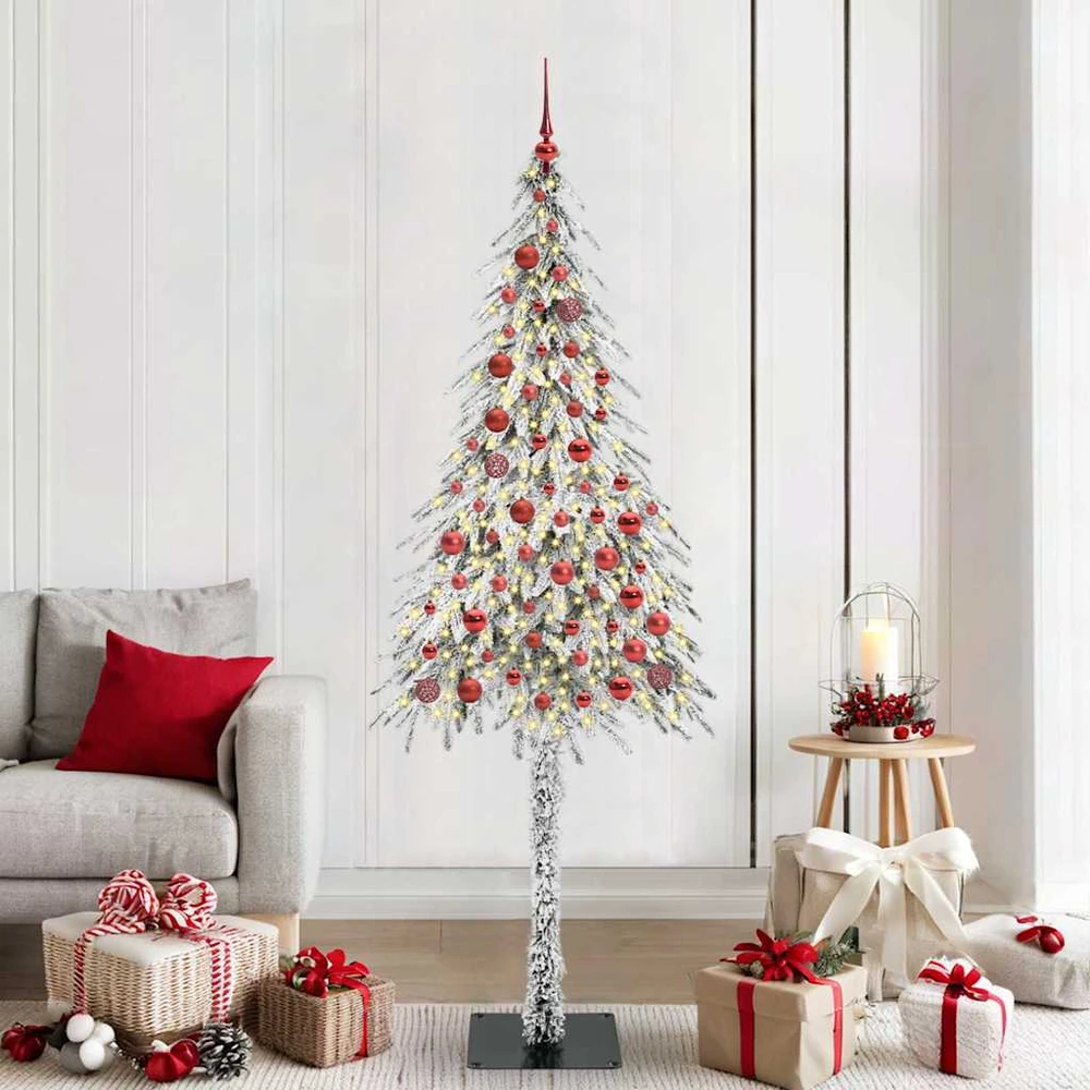 Kalėdų eglutė su 300 LED s stovu Balta 210 cm PE ir Plienas