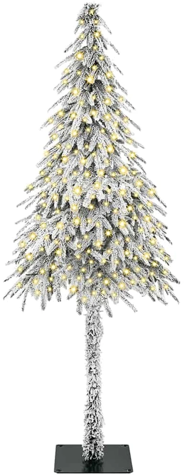 Kalėdų eglutė su 300 LED s stovu Balta 210 cm PE ir Plienas