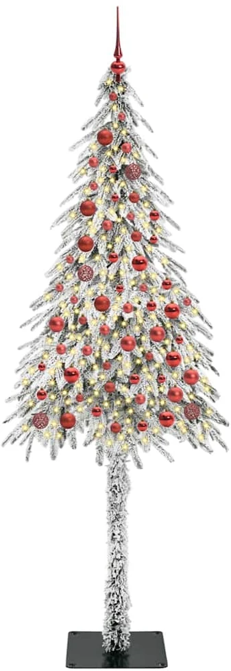 Kalėdų eglutė su 300 LED s stovu Balta 210 cm PE ir Plienas