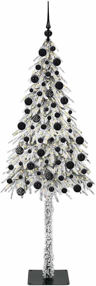 Kalėdų eglutė su 300 LED s stovu Balta 210 cm PE ir Plienas