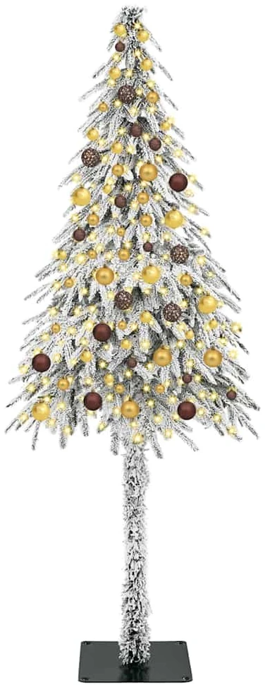 Kalėdų eglutė su 300 LED s stovu Balta 210 cm PE ir Plienas