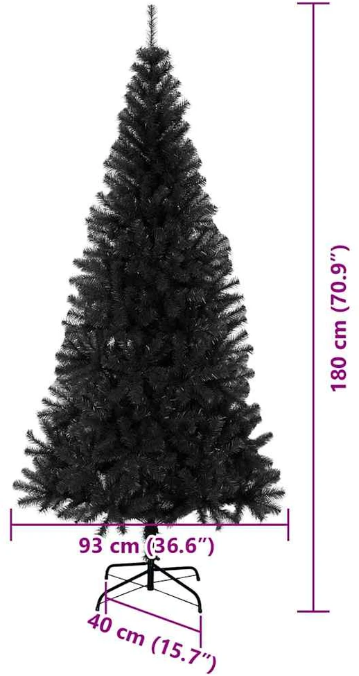 Kalėdų eglutė Juoda 180 cm PVC