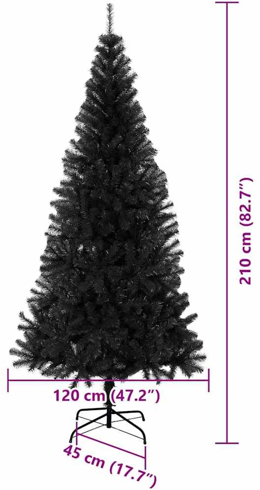 Kalėdų eglutė Juoda 210 cm PVC