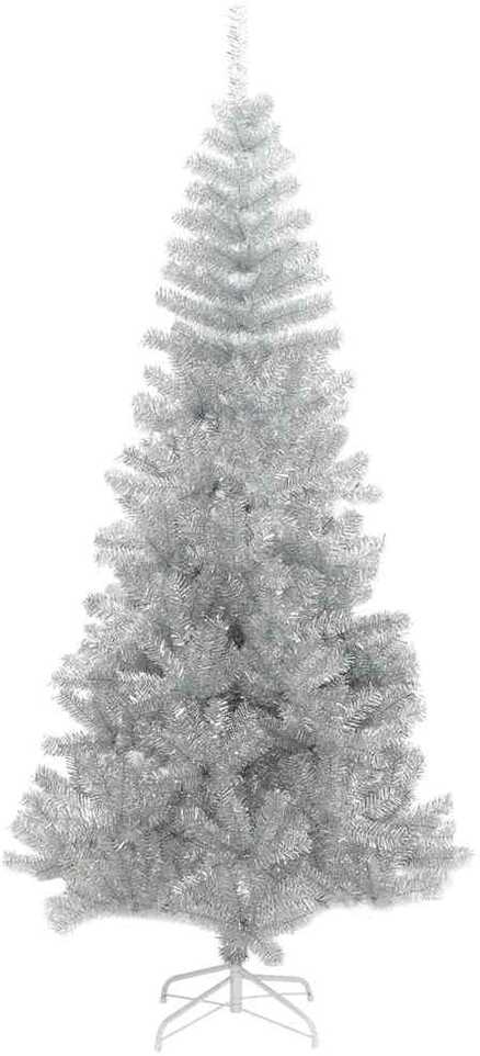 Kalėdų eglutė su 300 LED s stovu Sidabro 210 cm PET