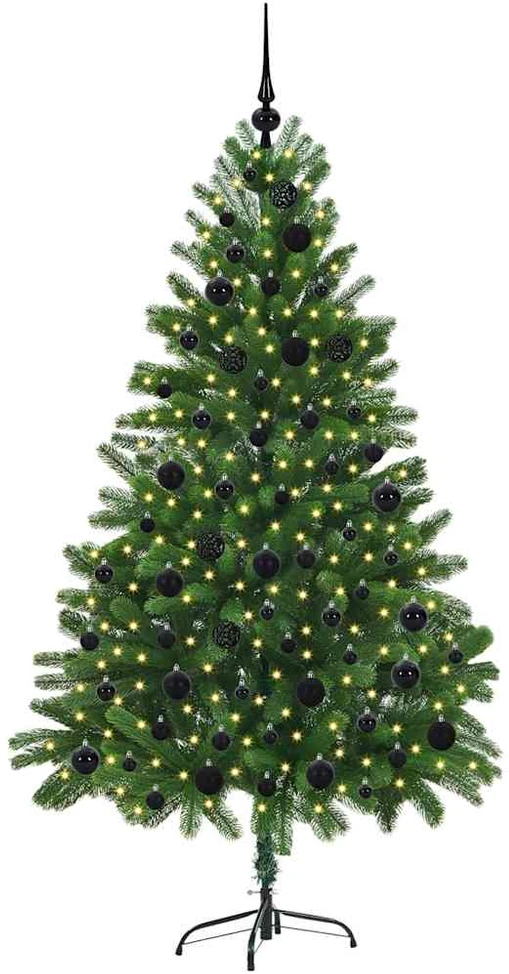 Kalėdų eglutė su 300 LED s stovu Žalia 180 cm PE