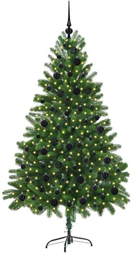 Kalėdų eglutė su 300 LED s stovu Žalia 180 cm PE