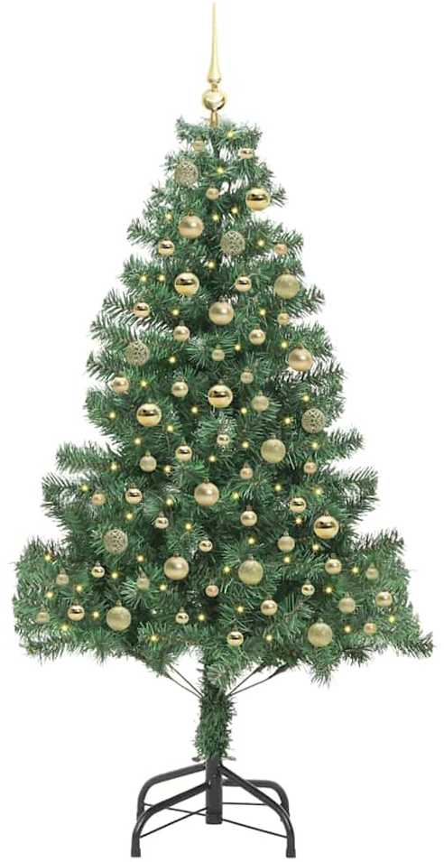 Kalėdų eglutė su 300 LED s stovu Žalia 180 cm PVC