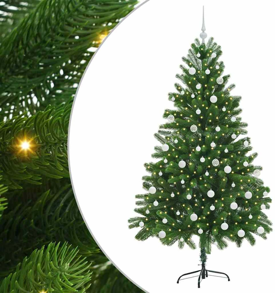 Kalėdų eglutė su 300 LED s stovu Žalia 180 cm PE
