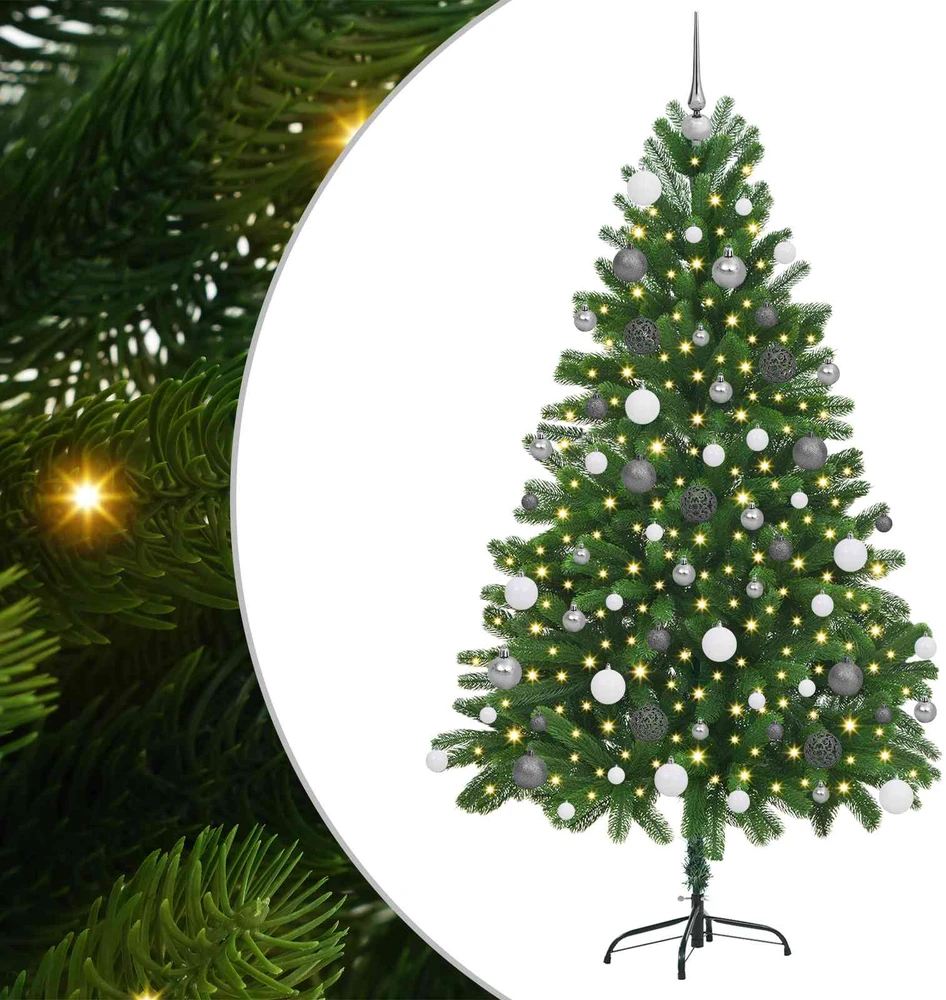 Kalėdų eglutė su 300 LED s stovu Žalia 180 cm PE