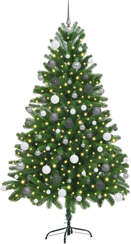 Kalėdų eglutė su 300 LED s stovu Žalia 180 cm PE