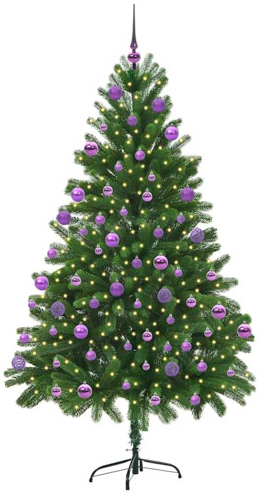 Kalėdų eglutė su 300 LED s stovu Žalia 210 cm PE