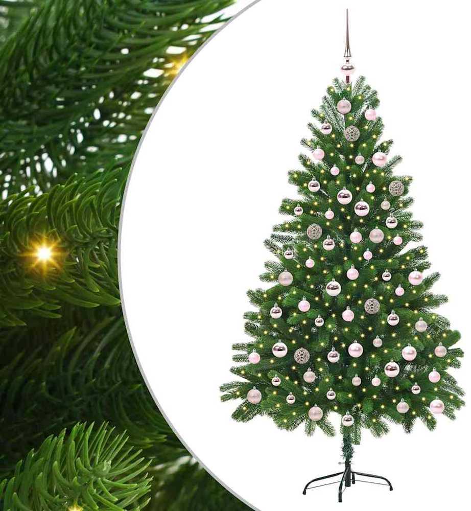 Kalėdų eglutė su 300 LED s stovu Žalia 210 cm PE