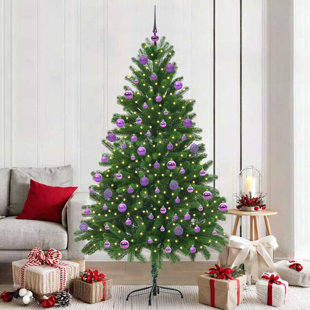Kalėdų eglutė su 300 LED s stovu Žalia 210 cm PE