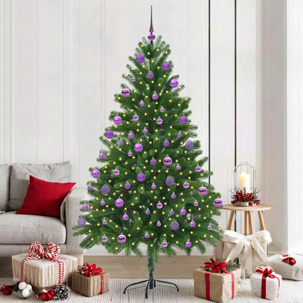 Kalėdų eglutė su 300 LED s stovu Žalia 210 cm PE