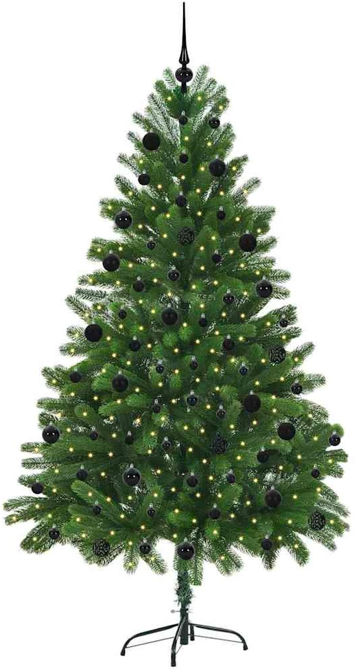 Kalėdų eglutė su 300 LED s stovu Žalia 210 cm PE