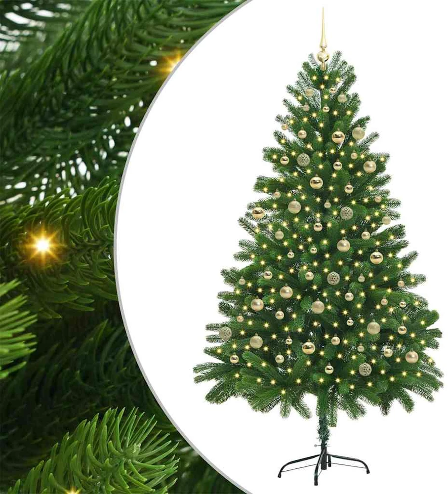 Kalėdų eglutė su 300 LED s stovu Žalia 210 cm PE