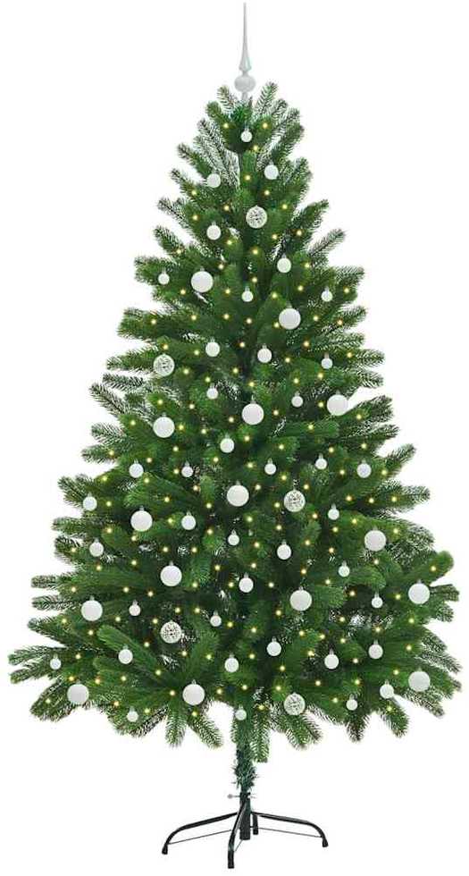 Kalėdų eglutė su 300 LED s stovu Žalia 210 cm PE