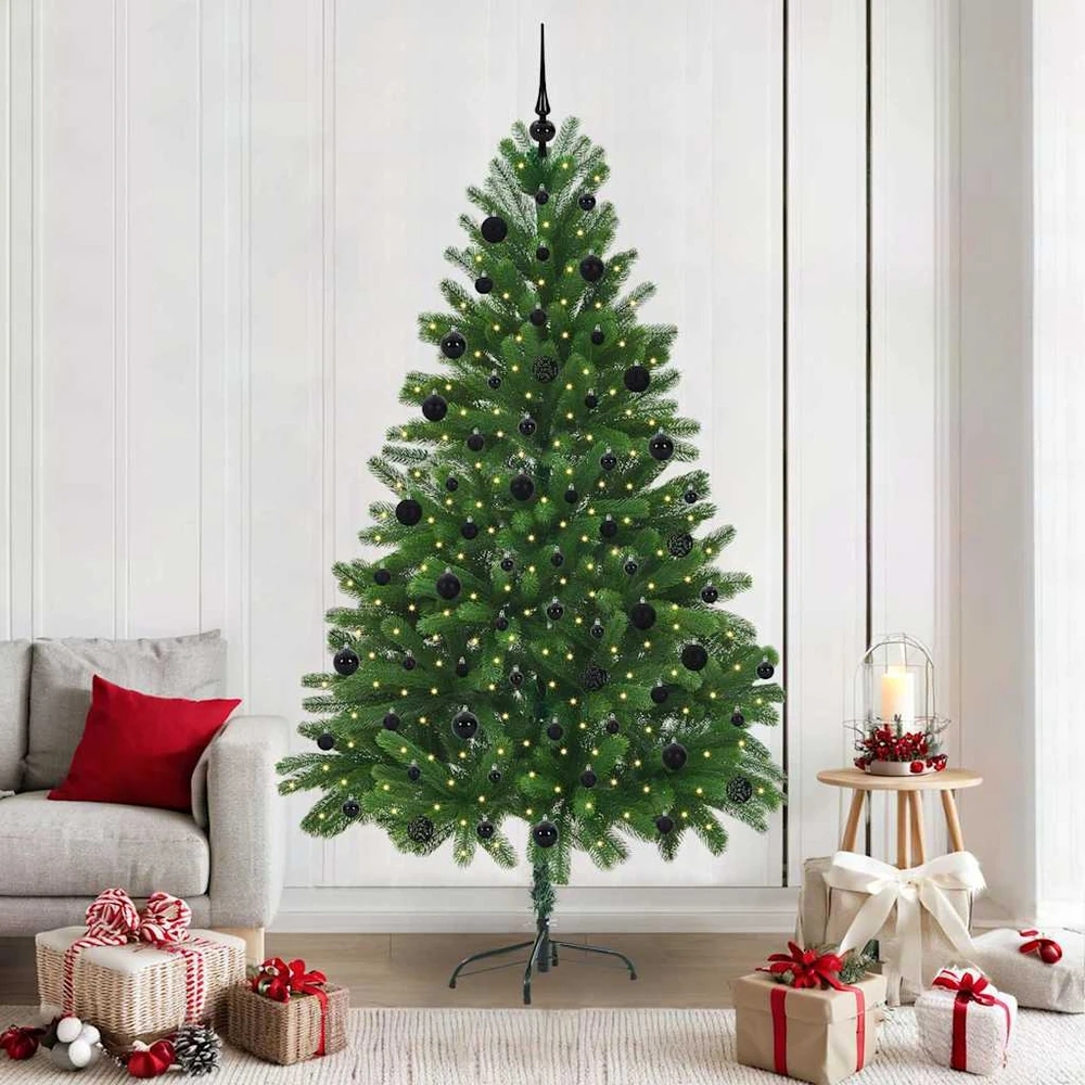 Kalėdų eglutė su 300 LED s stovu Žalia 210 cm PE