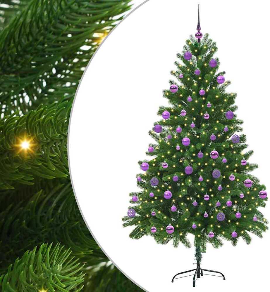 Kalėdų eglutė su 300 LED s stovu Žalia 210 cm PE