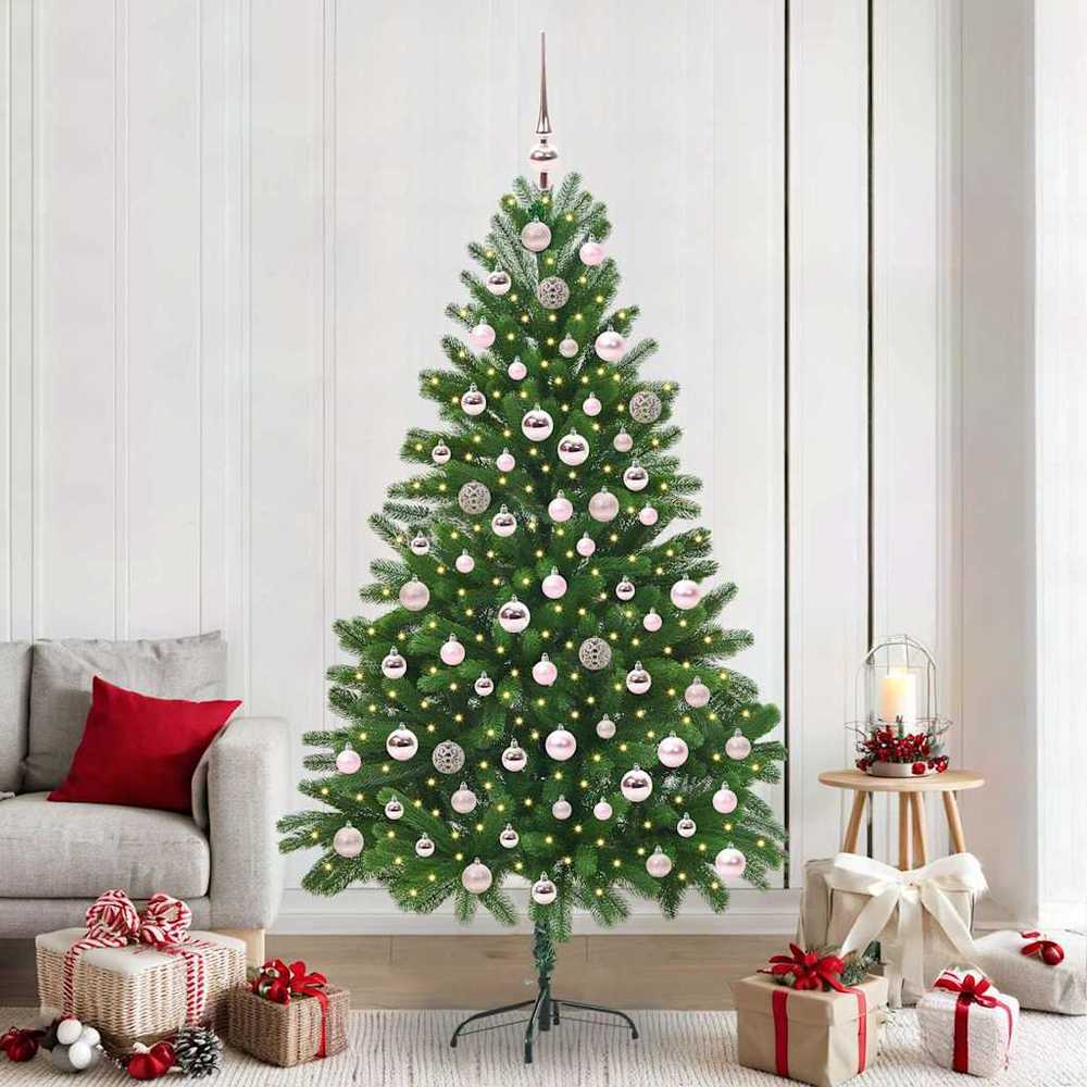 Kalėdų eglutė su 300 LED s stovu Žalia 210 cm PE