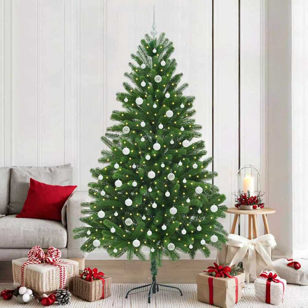 Kalėdų eglutė su 300 LED s stovu Žalia 210 cm PE