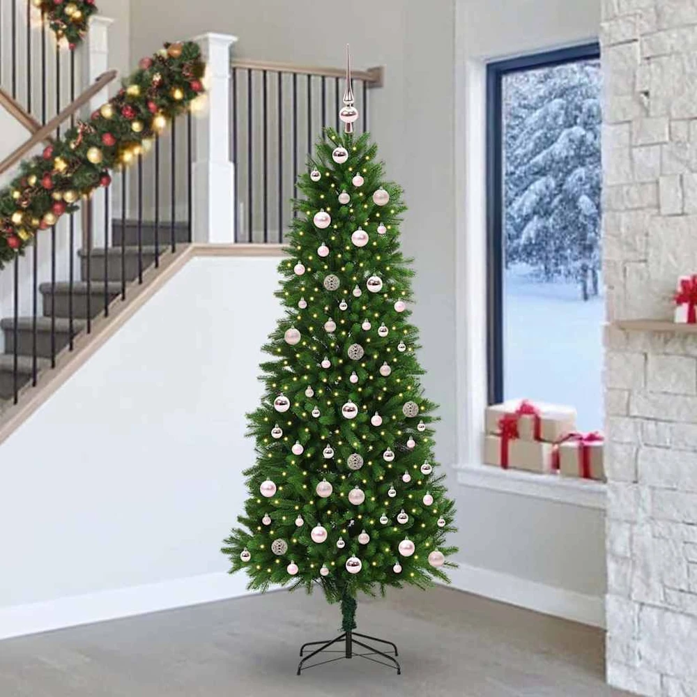 Kalėdų eglutė su 300 LED s stovu Žalia 240 cm PE