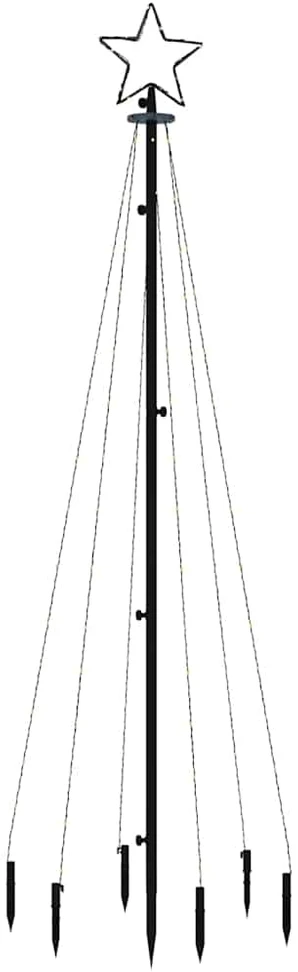 Kalėdų eglutė su kuoliuku, mėlynos spalvos, 108LED, 180cm