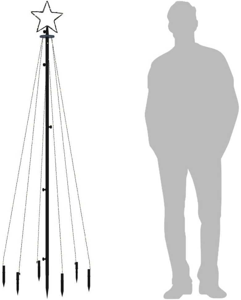 Kalėdų eglutė su kuoliuku, mėlynos spalvos, 108LED, 180cm