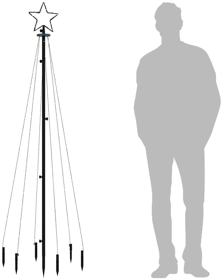 Kalėdų eglutė su kuoliuku, mėlynos spalvos, 108LED, 180cm